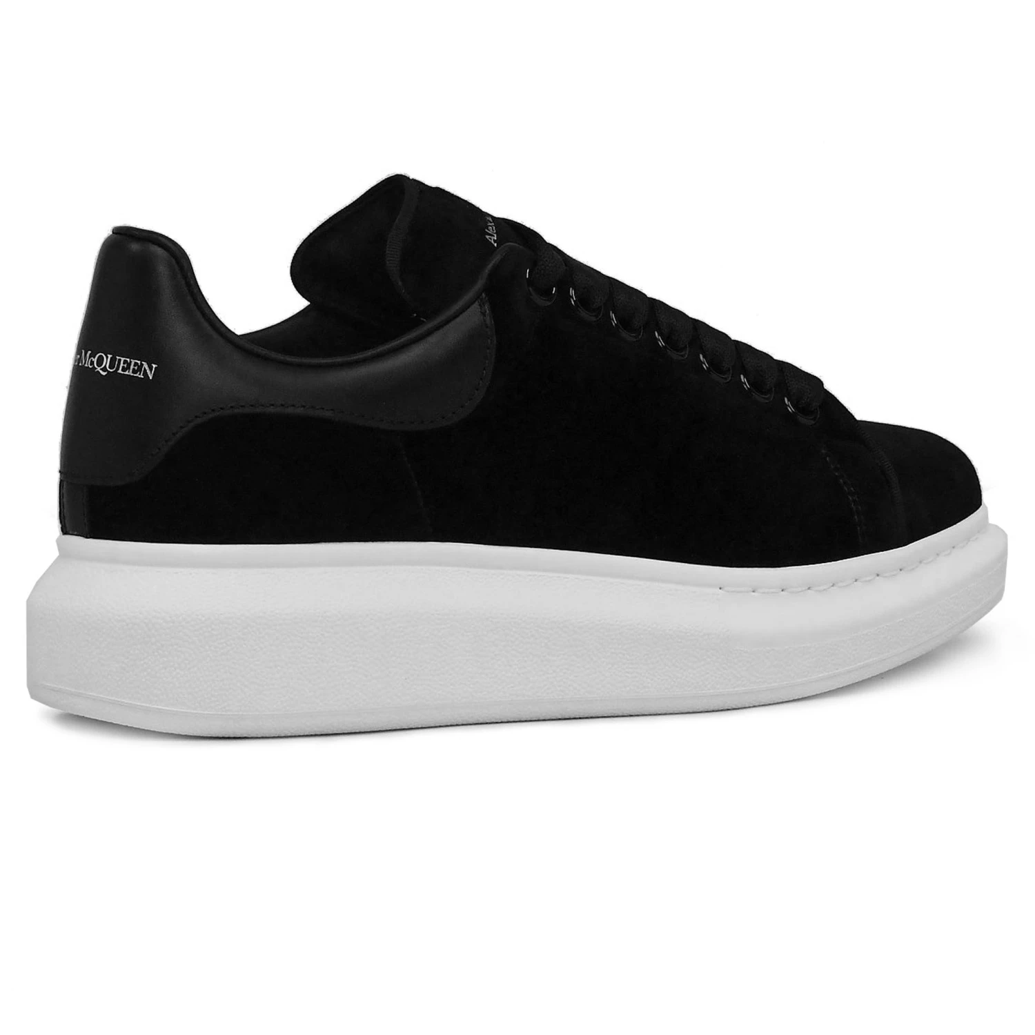 Alexander Mcqueen Raised Sole Black Velvet Trainers (W) 3 Alexander Mcqueen Raised Sole Black Velvet Trainers (W) - Image 3