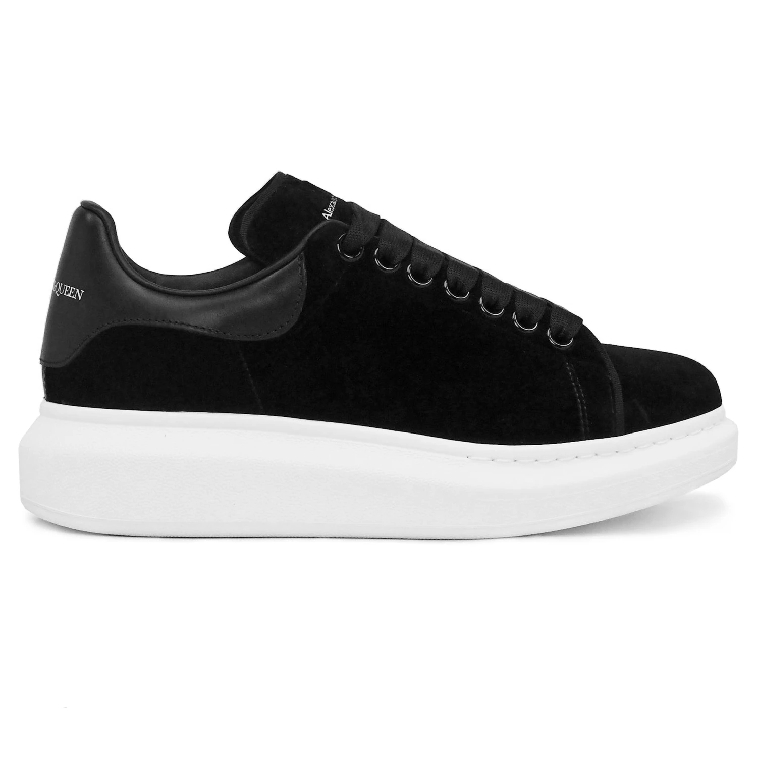 Alexander Mcqueen Raised Sole Black Velvet Trainers (W) 1 Alexander Mcqueen Raised Sole Black Velvet Trainers (W)