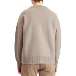 Ami Paris Ami De Coeur ADC Beige White Cardigan -Creps Lockers Ami Paris Ami De Coeur Boxy Fit Cardigan Beige White Back