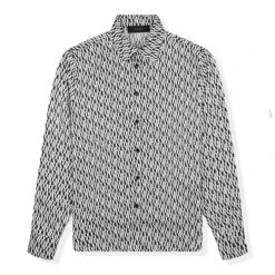 Amiri All Over Silk White Black Shirt