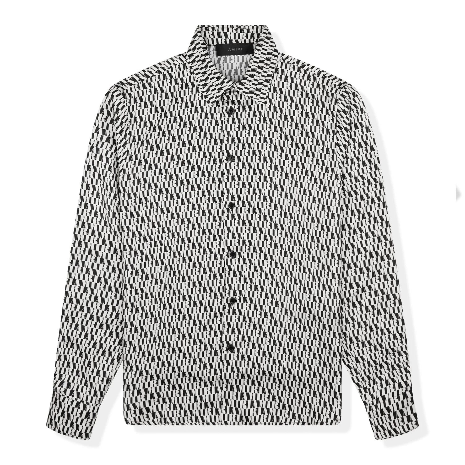 Amiri All Over Silk White Black Shirt 1 Amiri All Over Silk White Black Shirt