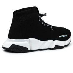 Balenciaga Speed Knit Lace Sock Black White -Creps Lockers Balenciaga Speed Knit Lace Sock Black White front side
