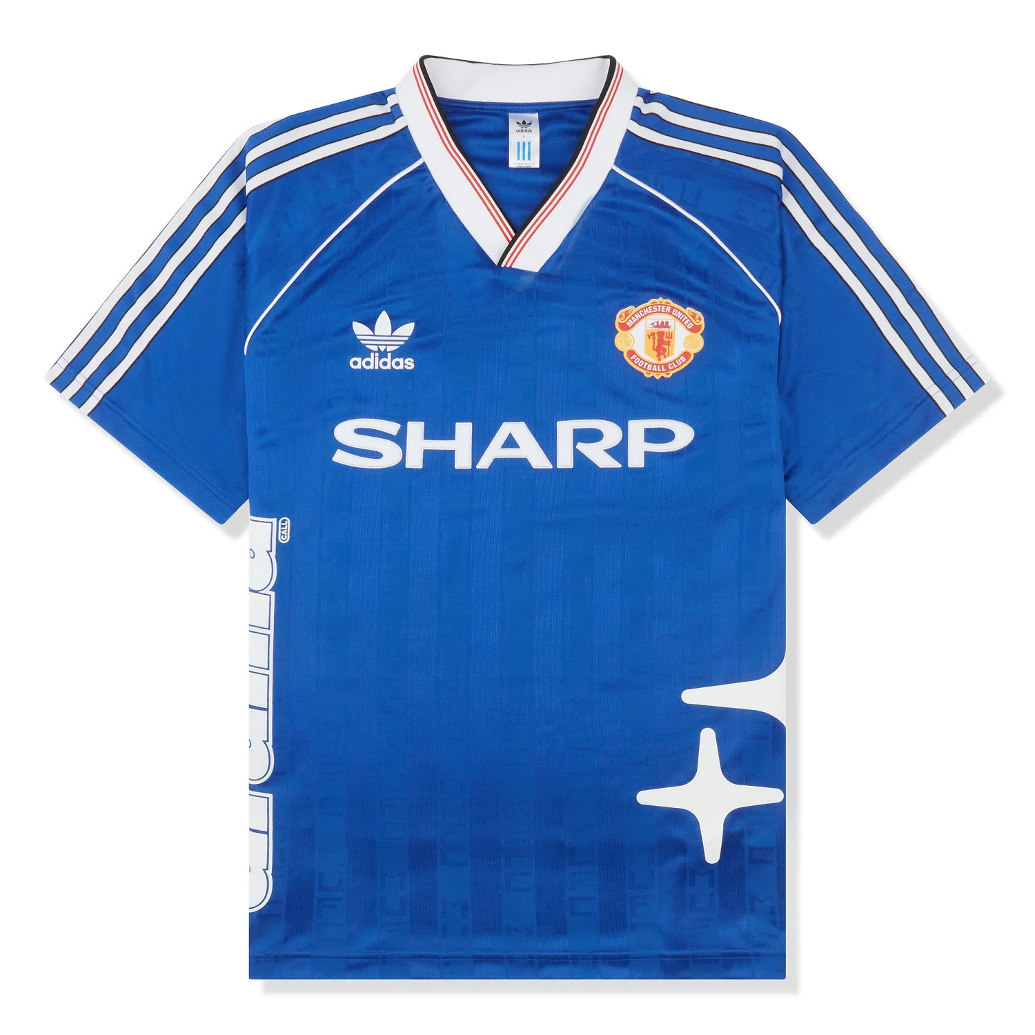 Drama Call X Manchester United 1988 Blue Jersey T Shirt 1 Drama Call X Manchester United 1988 Blue Jersey T Shirt