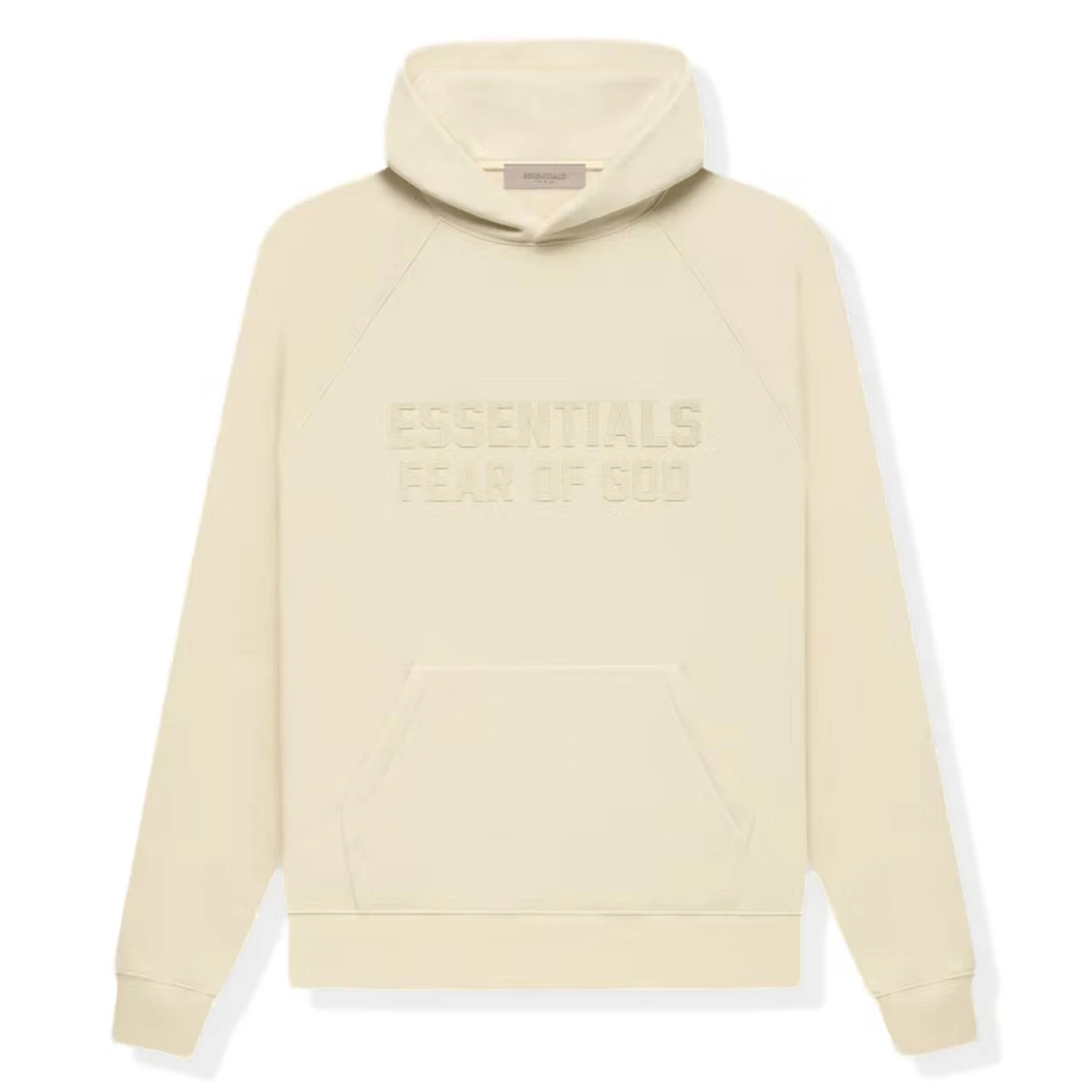 Fear Of God Essentials Logo Flocked Egg Shell Hoodie (FW22) 1 Fear Of God Essentials Logo Flocked Egg Shell Hoodie (FW22)