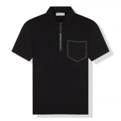 Givenchy Paris Zip-Up Black Polo Shirt