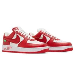 Louis Vuitton X Nike Air Force 1 Low White Red 8 Louis Vuitton X Nike Air Force 1 Low White Red -Creps Lockers Louis vuitton x nike air force 1 low white red 1a9va8 crepslocker front side