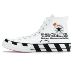 Off-White X Converse Chuck Taylor All Star 70 Stripe White -Creps Lockers Off White x Converse Chuck Taylor All Star 70 Stripe White Crepslocker Side