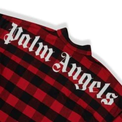 Palm Angels Check Flannel Red Shirt -Creps Lockers Palm Angels Check Flannel Red Shirt Crepslocker Close Up