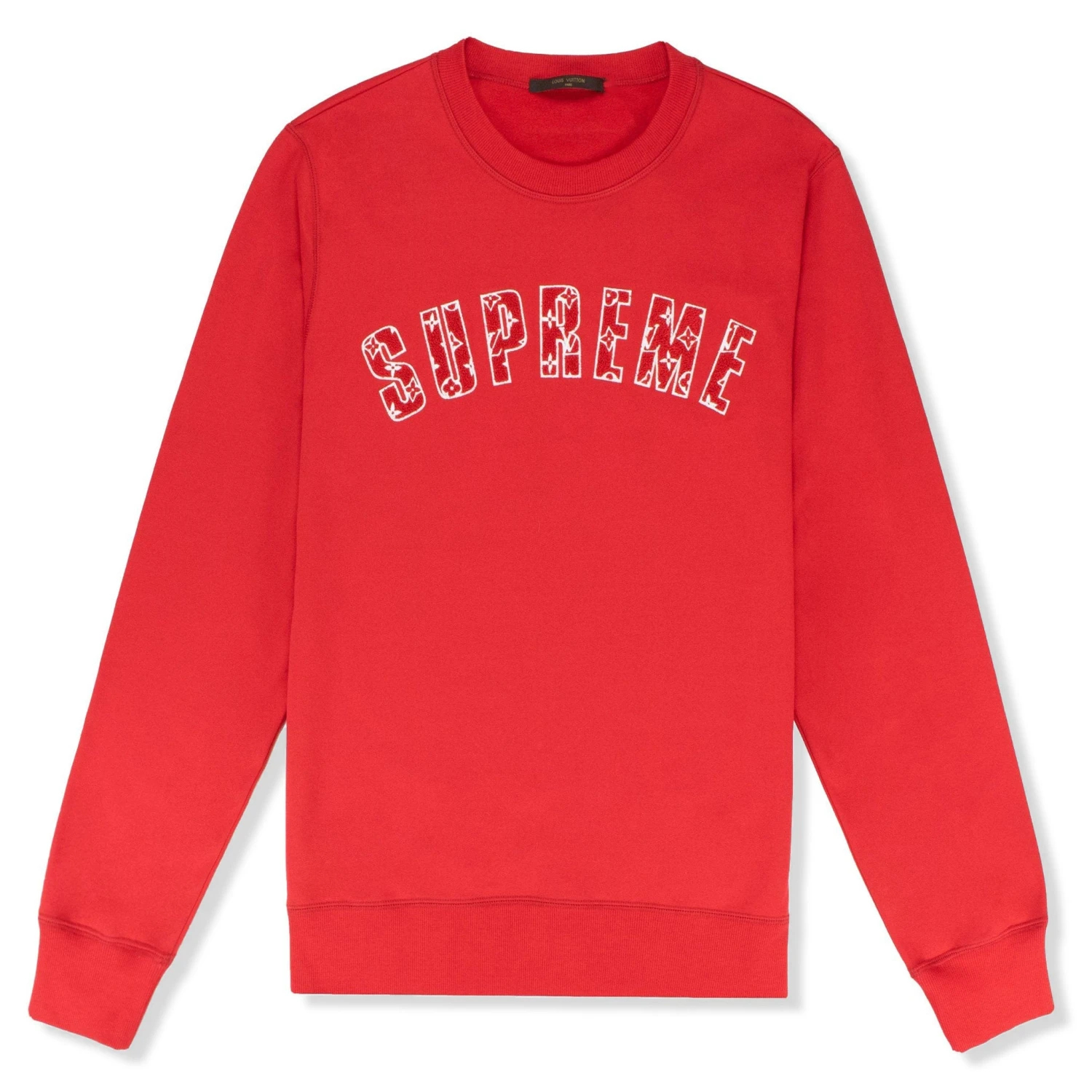 Supreme X Louis Vuitton Arc Logo Red Sweatshirt 1 Supreme X Louis Vuitton Arc Logo Red Sweatshirt