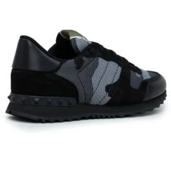 Valentino Rockrunner Camouflage Black Mesh Sneaker -Creps Lockers Valentino Rockrunner Camouflage Black Mesh Sneaker Crepslocker Back Side