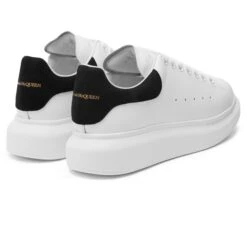 Alexander Mcqueen Raised Sole White Black Suede Sneaker -Creps Lockers alexander mcqueen raised sole white black suede sneaker p0001s back