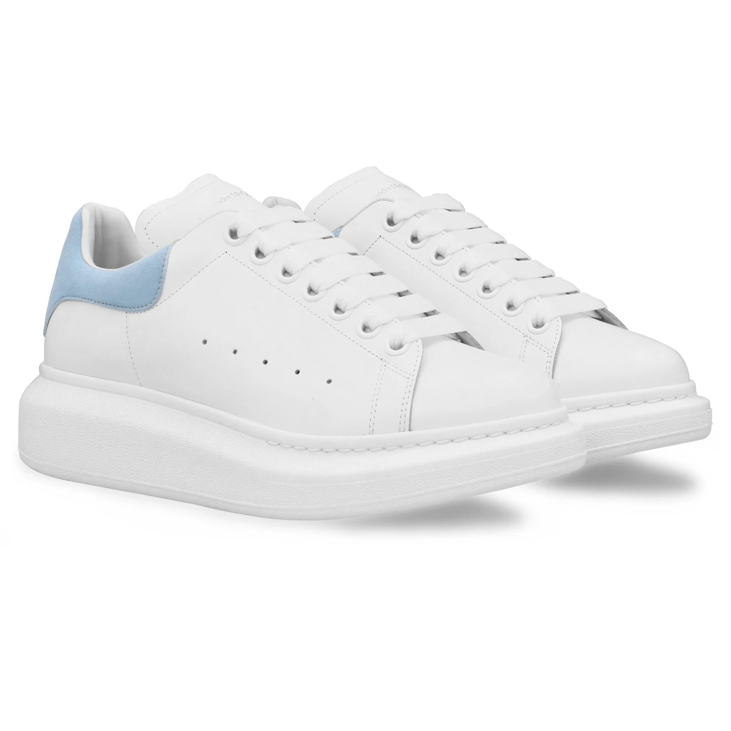 Alexander Mcqueen Raised Sole White Blue Sneaker 2 Alexander Mcqueen Raised Sole White Blue Sneaker - Image 2