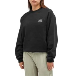 Ami Paris Ami Alexandre Mattiussi Black Sweatshirt -Creps Lockers ami paris ami alexandre mattiussi black sweatshirt usw024747001 model front