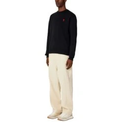 Ami Paris Ami De Coeur Black Sweatshirt -Creps Lockers ami paris ami de coeur black sweatshirt bfusw001730 model full