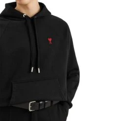 Ami Paris Ami De Coeur Logo Cotton Black Hoodie 8 Ami Paris Ami De Coeur Logo Cotton Black Hoodie -Creps Lockers ami paris ami de coeur logo cotton black hoodie 15688529 model detail