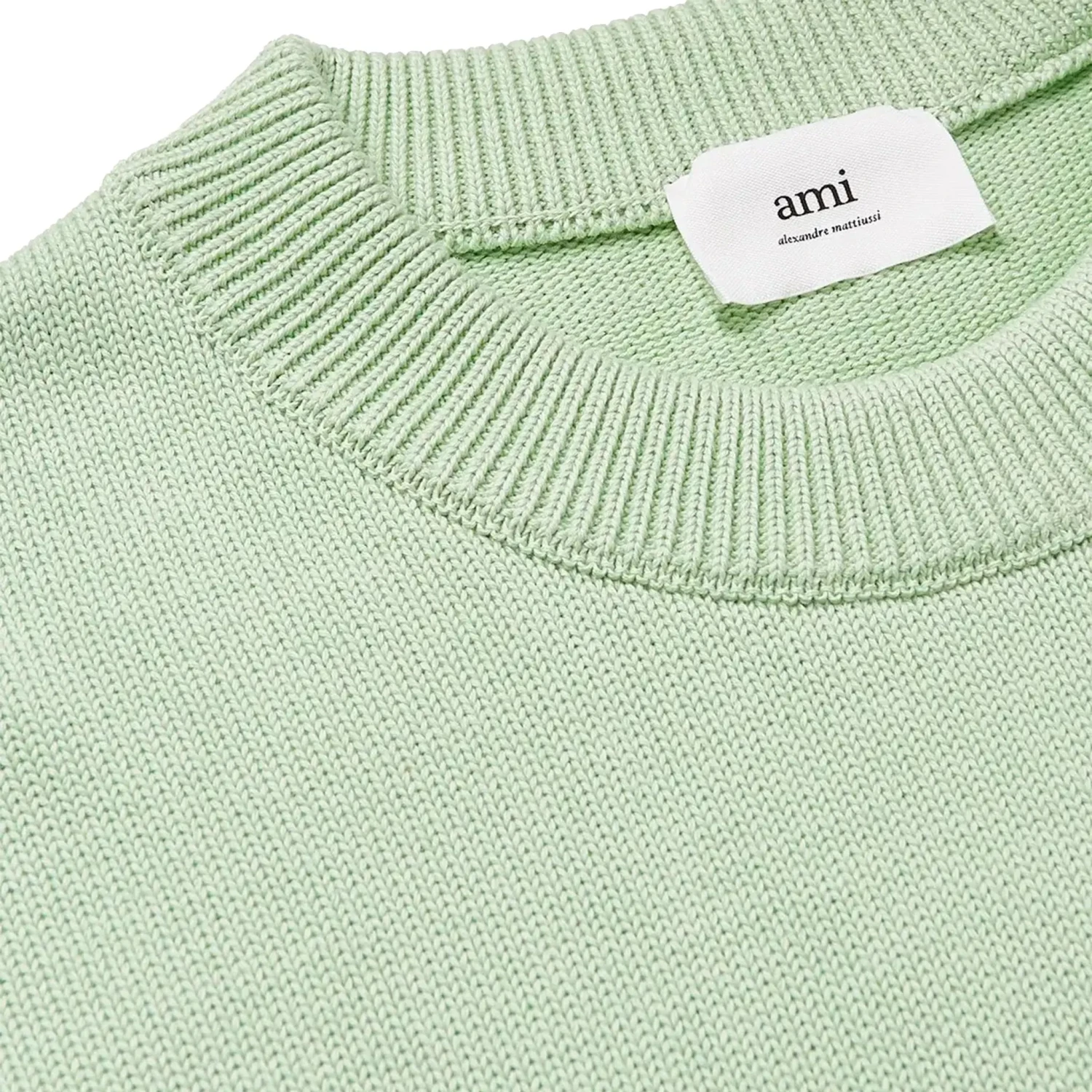 Ami Paris Red Ami De Coeur Logo Intarsia Off Green Sweatshirt 4 Ami Paris Red Ami De Coeur Logo Intarsia Off Green Sweatshirt - Image 4