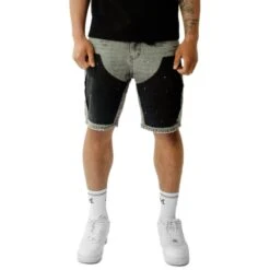 Amicci Adrano Grey Carpenter Shorts -Creps Lockers amicci adrano grey carpenter shorts front detail