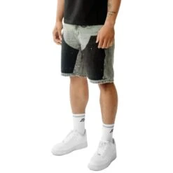 Amicci Adrano Grey Carpenter Shorts -Creps Lockers amicci adrano grey carpenter shorts front side detail