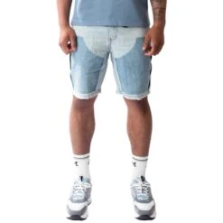 Amicci Adrano Light Blue Carpenter Shorts -Creps Lockers amicci adrano light blue carpenter shorts front detail