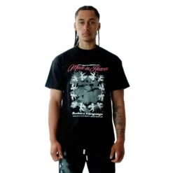 Amicci Angeli Graphic Black T Shirt -Creps Lockers amicci angeli graphic black t shirt front detail