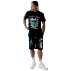 Amicci Angeli Graphic Black T Shirt -Creps Lockers amicci angeli graphic black t shirt model