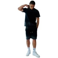 Amicci Levanto Washed Black T Shirt -Creps Lockers amicci levanto washed black t shirt model front