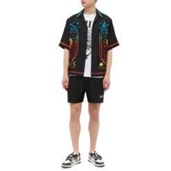 Amiri Core Logo Black Swim Shorts -Creps Lockers amiri core logo swim shorts black pxmsb001 001 full