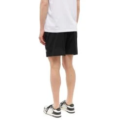 Amiri Core Logo Black Swim Shorts -Creps Lockers amiri core logo swim shorts black pxmsb001 001 model back