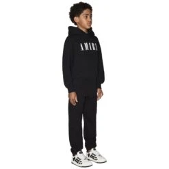 Amiri Kids 'Amiri' Black Hoodie 7 Amiri Kids 'Amiri' Black Hoodie -Creps Lockers amiri kids amiri black hoodie ps23kjl001 001 model side