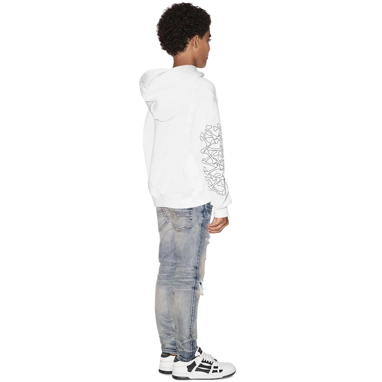 Amiri Kids Bones White Hoodie 2 Amiri Kids Bones White Hoodie - Image 2