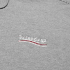 Balenciaga Political Grey Hoodie -Creps Lockers balenciaga political grey hoodie 600583tkvi91379 logo