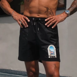 Belier Amalfi Arch Black Swim Shorts