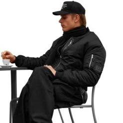 Belier Black Bomber Jacket 6 Belier Black Bomber Jacket -Creps Lockers belier black bomber jacket model