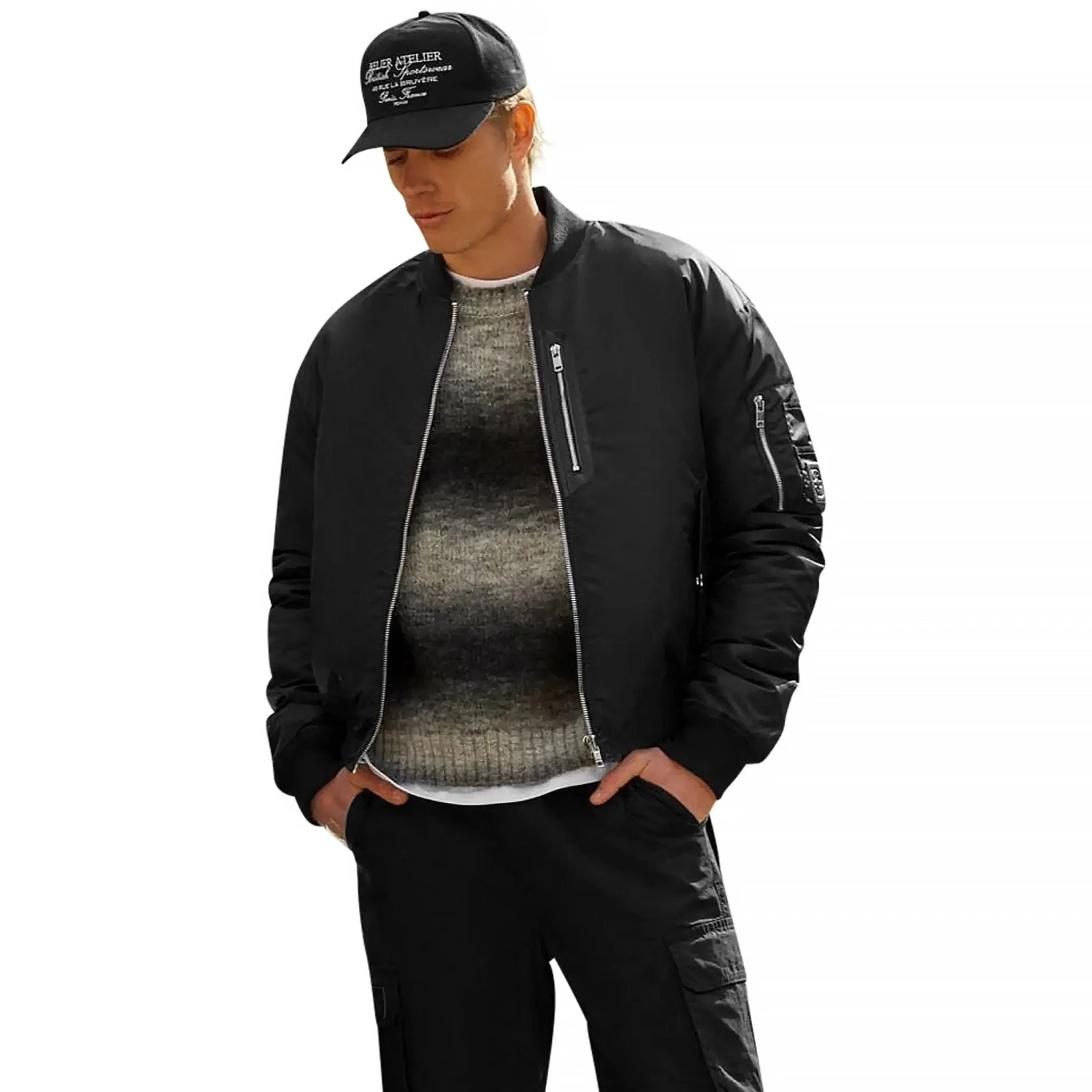 Belier Black Bomber Jacket 1 Belier Black Bomber Jacket
