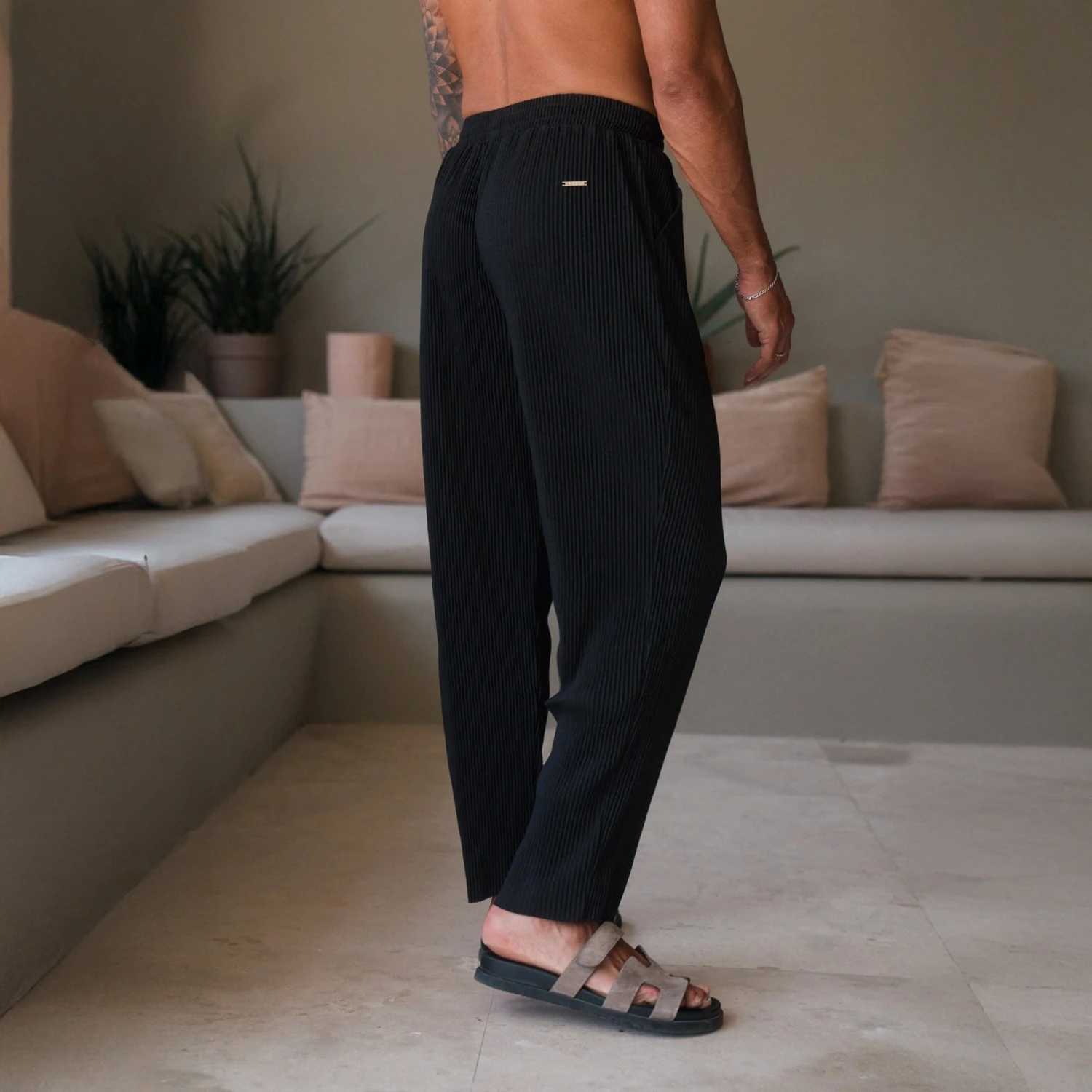 Belier Black Pleated Trousers 2 Belier Black Pleated Trousers - Image 2