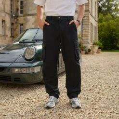 Belier Black Ripstop Cargo Pants
