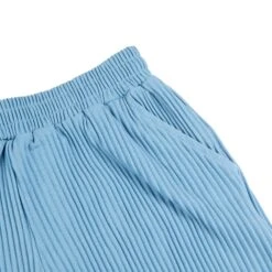 Belier Pleated Light Blue Shorts 10 Belier Pleated Light Blue Shorts -Creps Lockers belier pleated light blue shorts bm 075 detail 2 1