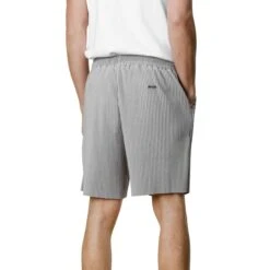 Belier Pleated Light Grey Resort Shirt & Shorts -Creps Lockers belier pleated light grey shorts bm 075 model back 2 9e57256b ec93 401e 83c4 4d548734725e