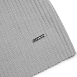 Belier Pleated Light Grey Resort Shirt & Shorts -Creps Lockers belier pleated short sleeve black resort shirt bm 073 detail 2