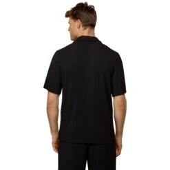Belier Pleated Short Sleeve Black Resort Shirt 13 Belier Pleated Short Sleeve Black Resort Shirt -Creps Lockers belier pleated short sleeve black resort shirt bm 073 model back 1