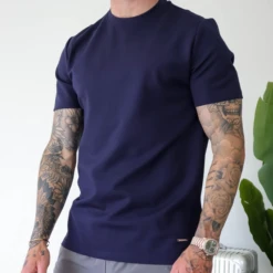 Belier Premium Navy T Shirt 6 Belier Premium Navy T Shirt -Creps Lockers belier premium navy t shirt front side