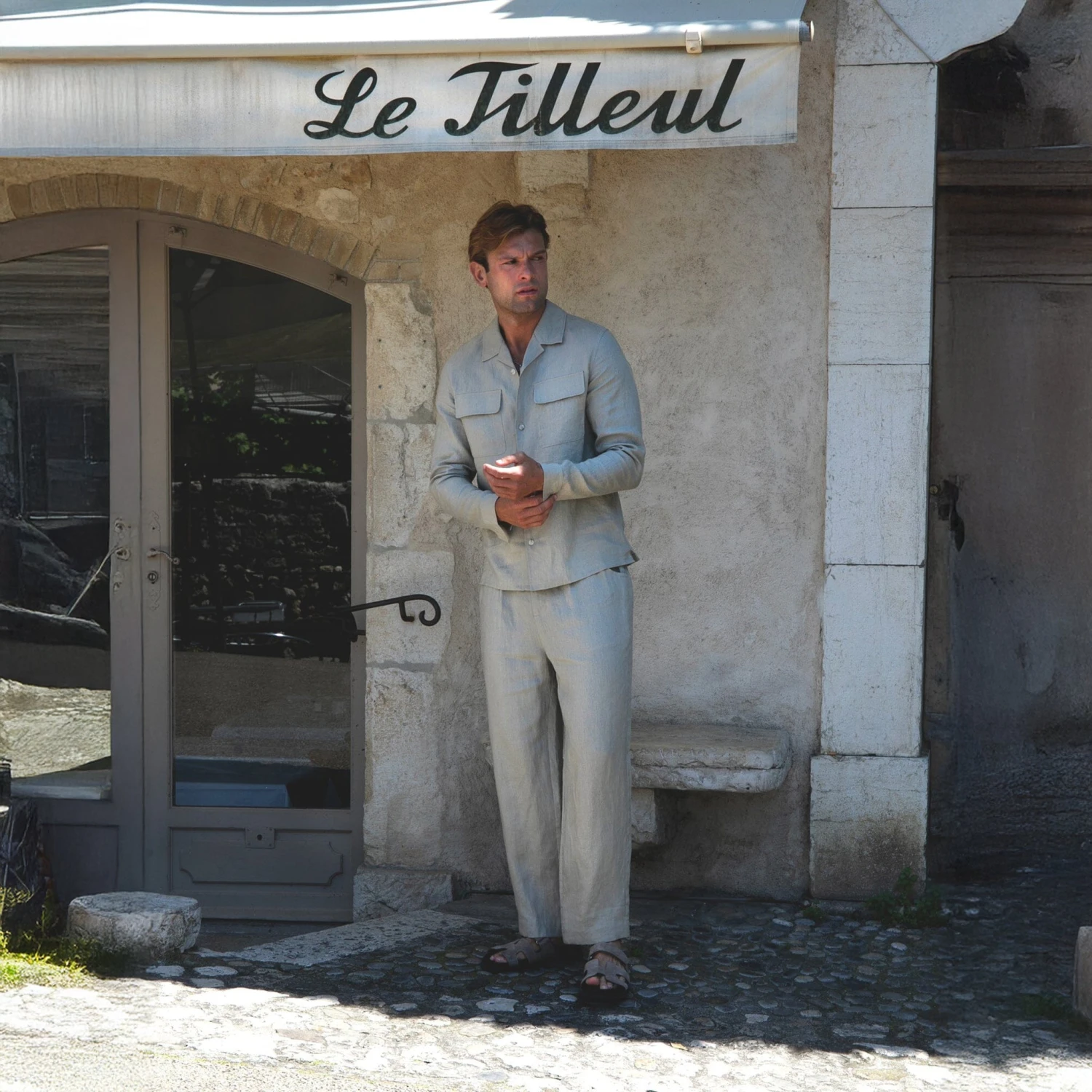 Belier Premium Oatmeal Linen Trousers 4 Belier Premium Oatmeal Linen Trousers - Image 4