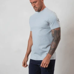 Belier Premium Plain Grey Marl T Shirt 8 Belier Premium Plain Grey Marl T Shirt -Creps Lockers belier premium plain grey marl t shirtfront side
