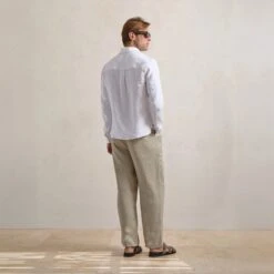 Belier Premium White Linen Shirt 9 Belier Premium White Linen Shirt -Creps Lockers belier premium white linen shirt full back