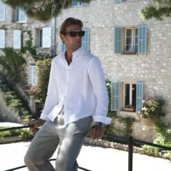 Belier Premium White Linen Shirt 10 Belier Premium White Linen Shirt -Creps Lockers belier premium white linen shirt half front