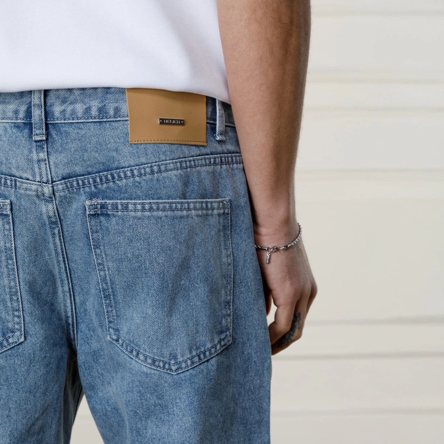 Belier Straight Leg Jeans Washed Blue 5 Belier Straight Leg Jeans Washed Blue - Image 5