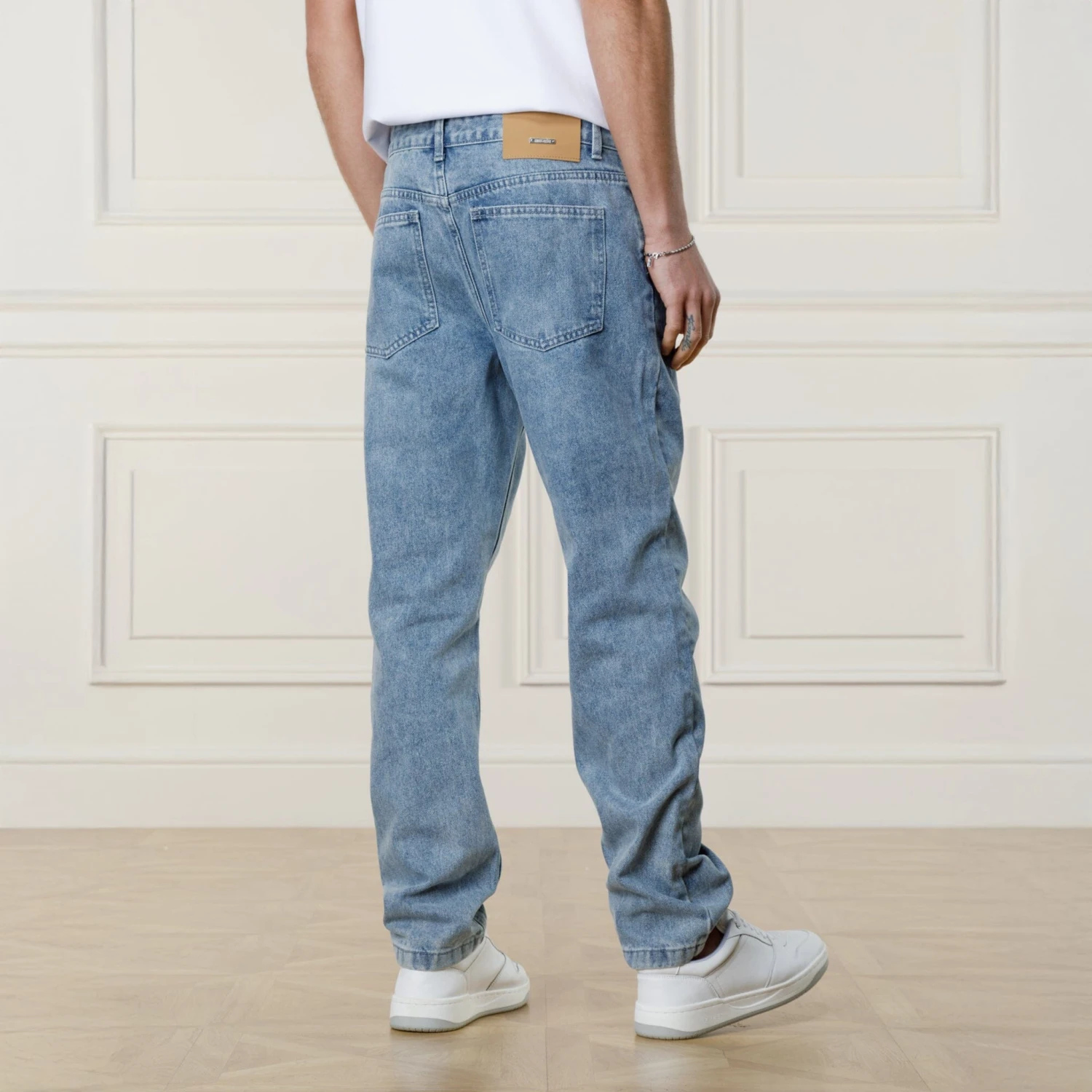 Belier Straight Leg Jeans Washed Blue 2 Belier Straight Leg Jeans Washed Blue - Image 2