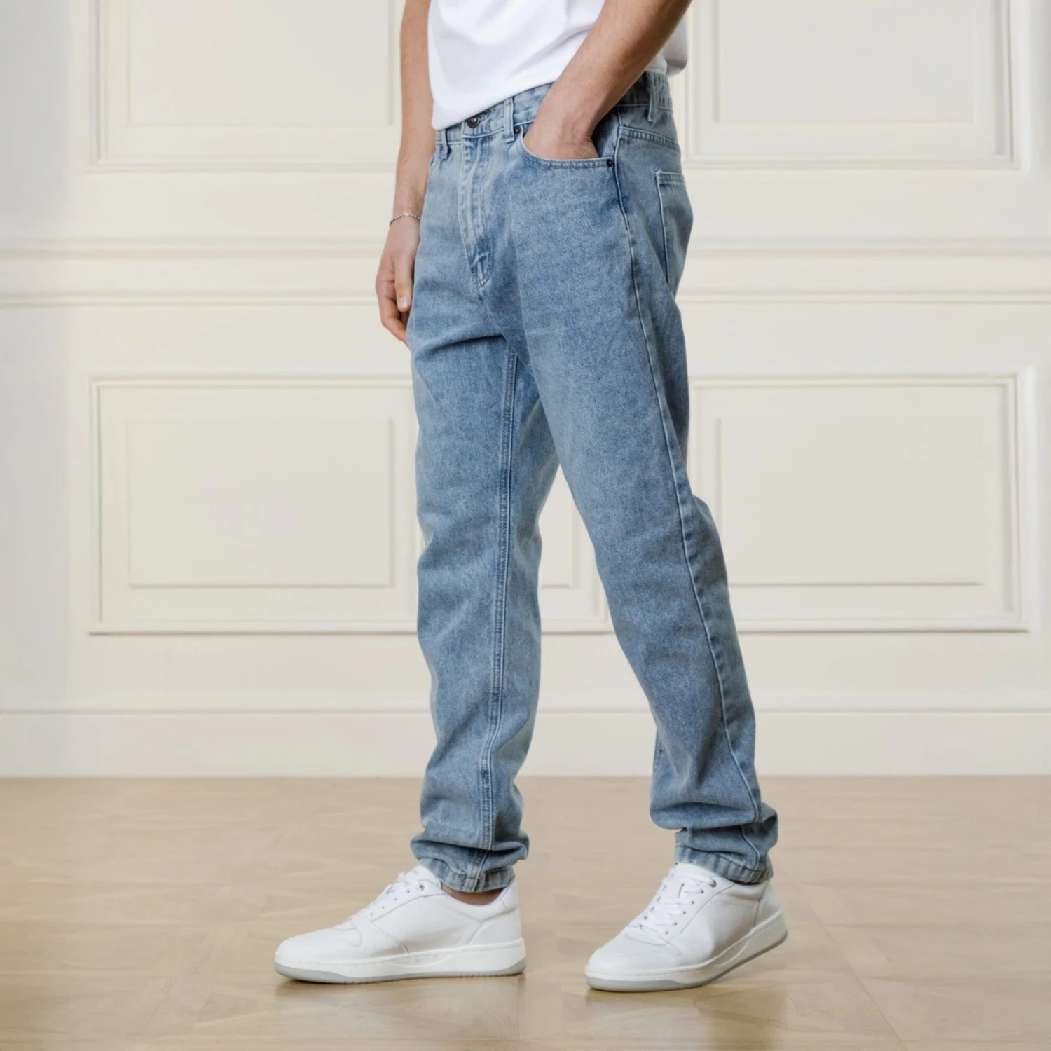 Belier Straight Leg Jeans Washed Blue 3 Belier Straight Leg Jeans Washed Blue - Image 3