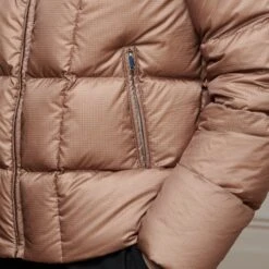 Belier Taupe Ripstop Down Filled Puffer Jacket -Creps Lockers belier taupe ripstop down filled puffer jacket detailed