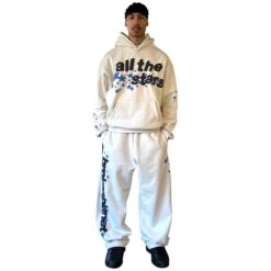 Broken Planet All The Stars Ivory White Hoodie -Creps Lockers broken planet all the stars ivory white hoodie bp jan25 hd i white model front male